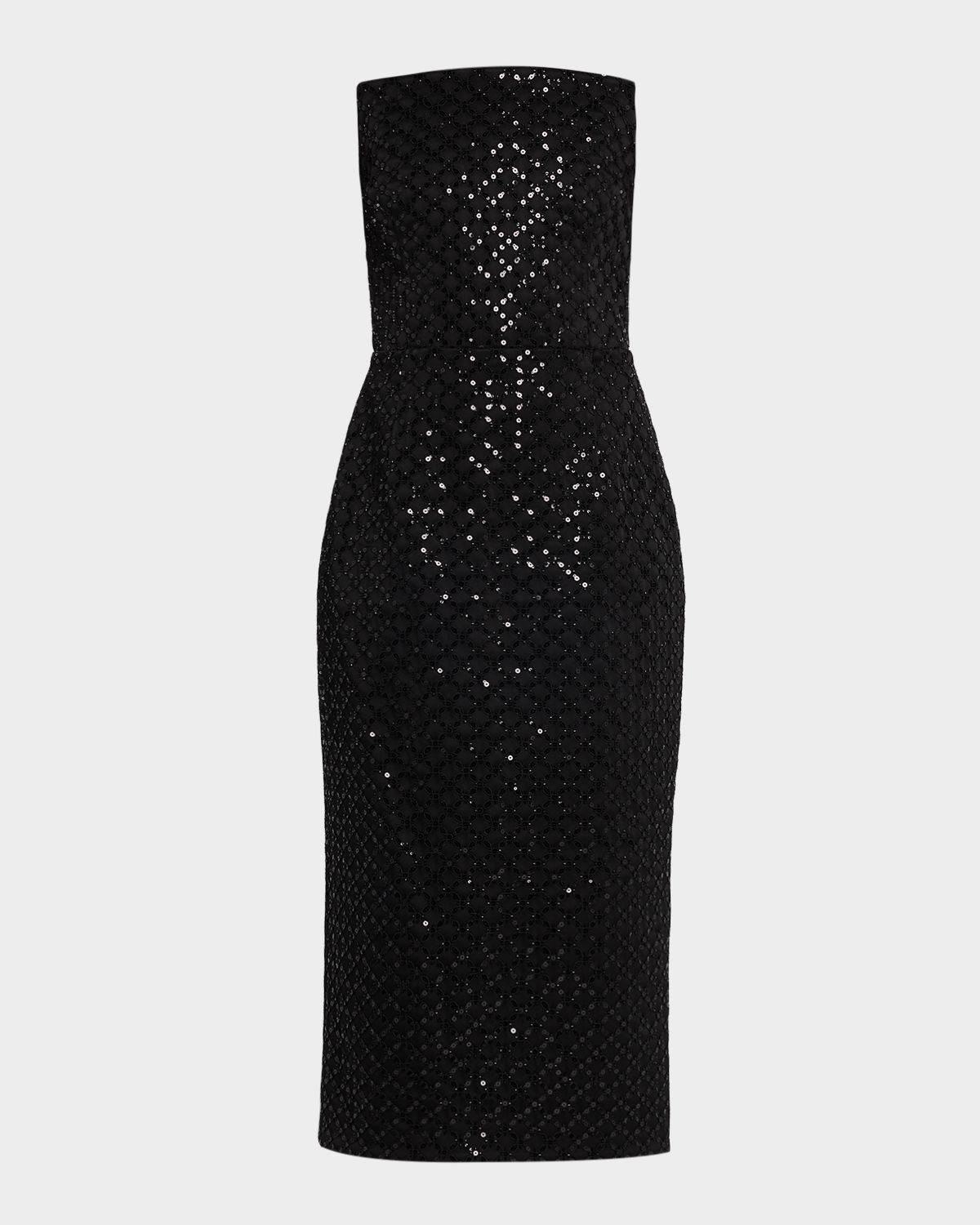 REBECCA VALLANCE Neve Strapless Beaded Bodycon Midi Dress