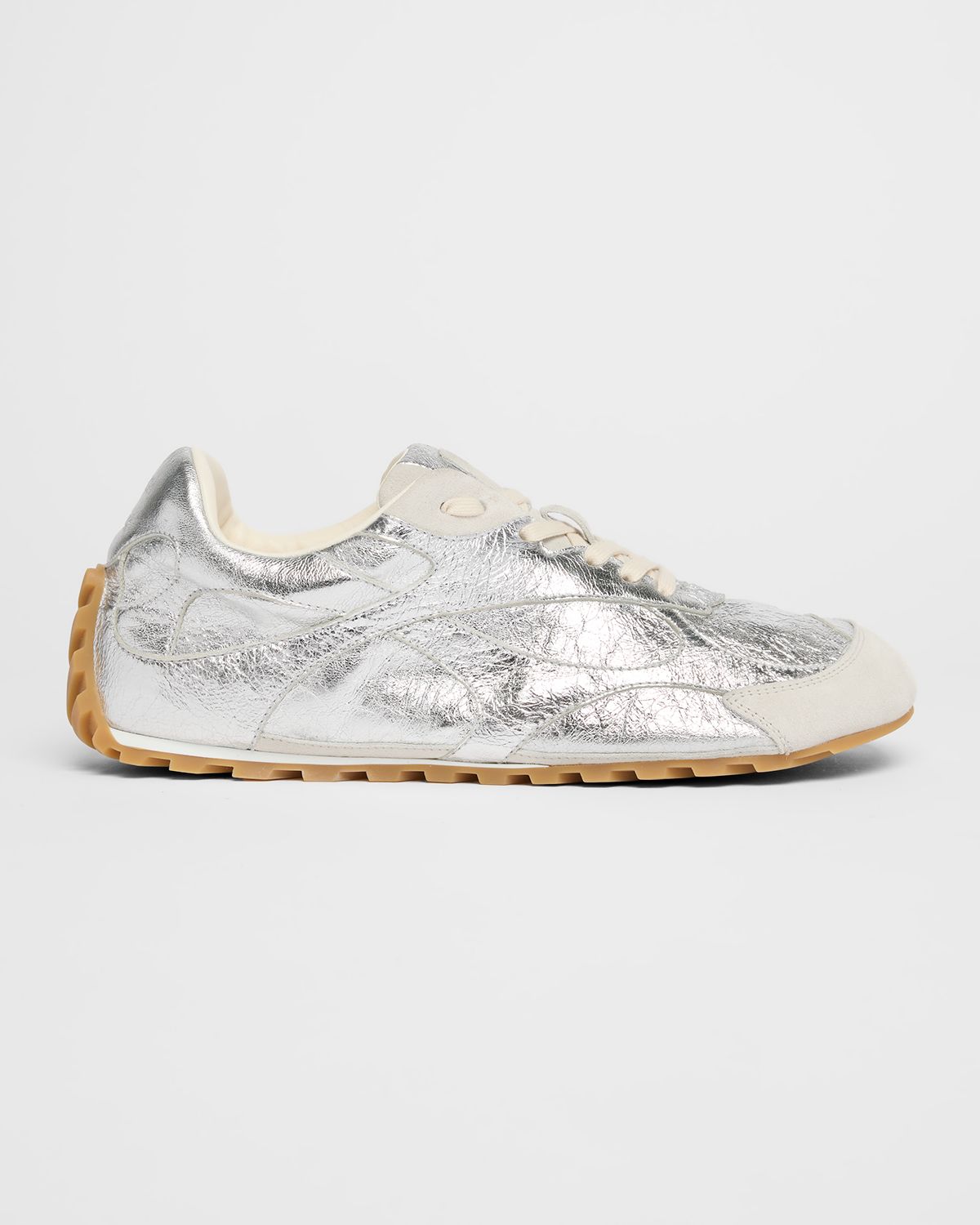 Bottega Veneta Men 's Orbit Flash Laminated Leather Low-Top Sneakers