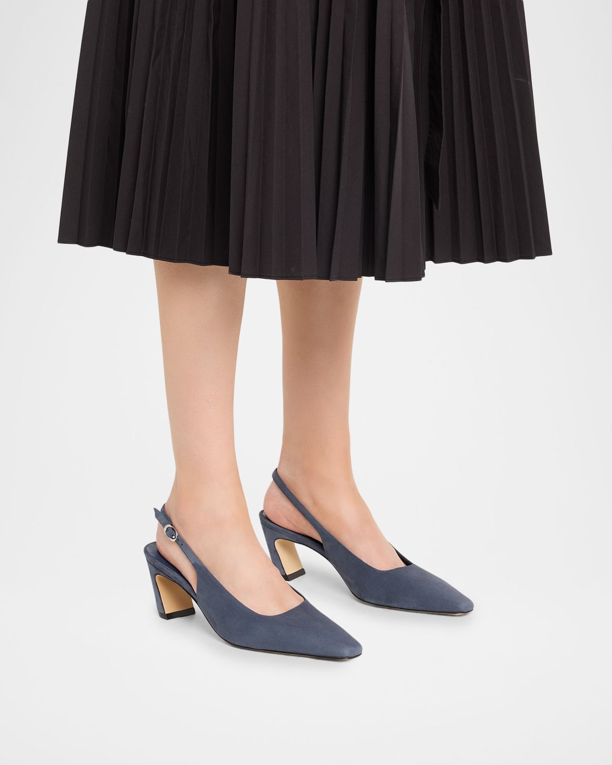 Stuart Weitzman 50mm Stassi Suede Slingback Pumps