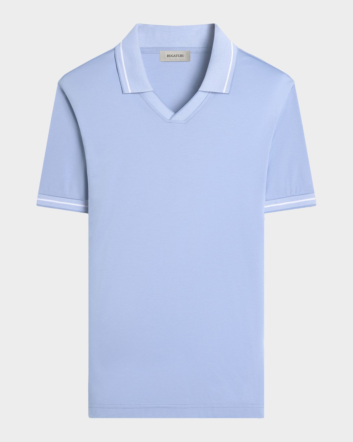 Bugatchi Men 's Pima Cotton Johnny-Collar Polo Shirt