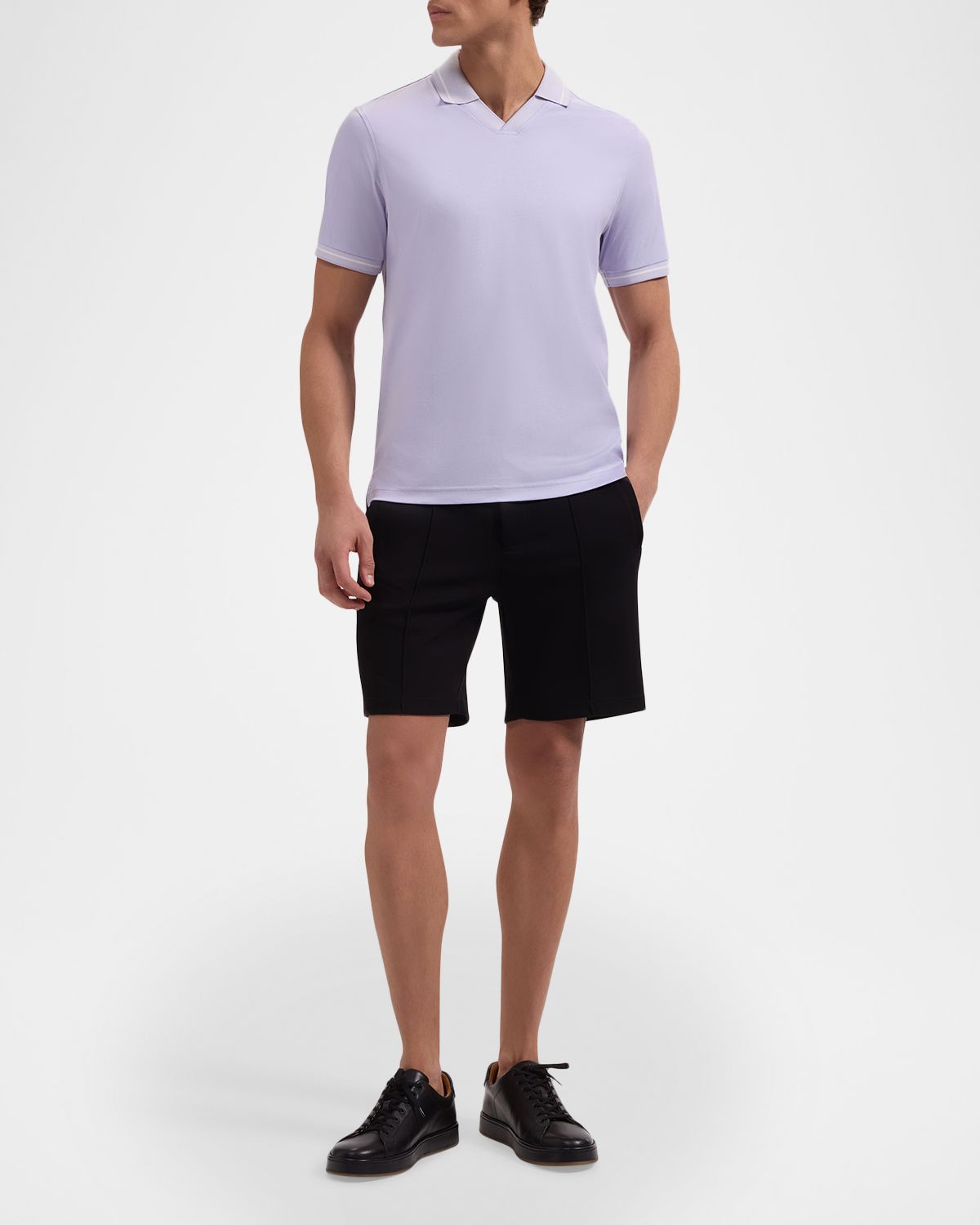 Bugatchi Men 's Pima Cotton Johnny-Collar Polo Shirt | Thumbnail 6 Bugatchi Men 's Pima Cotton Johnny-Collar Polo Shirt | Thumbnail 6