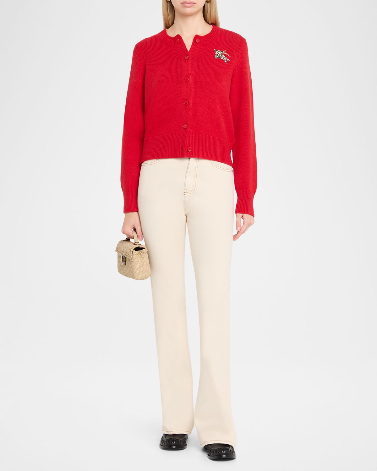 Burberry Sienna EKD Cashmere Crewneck Cardigan