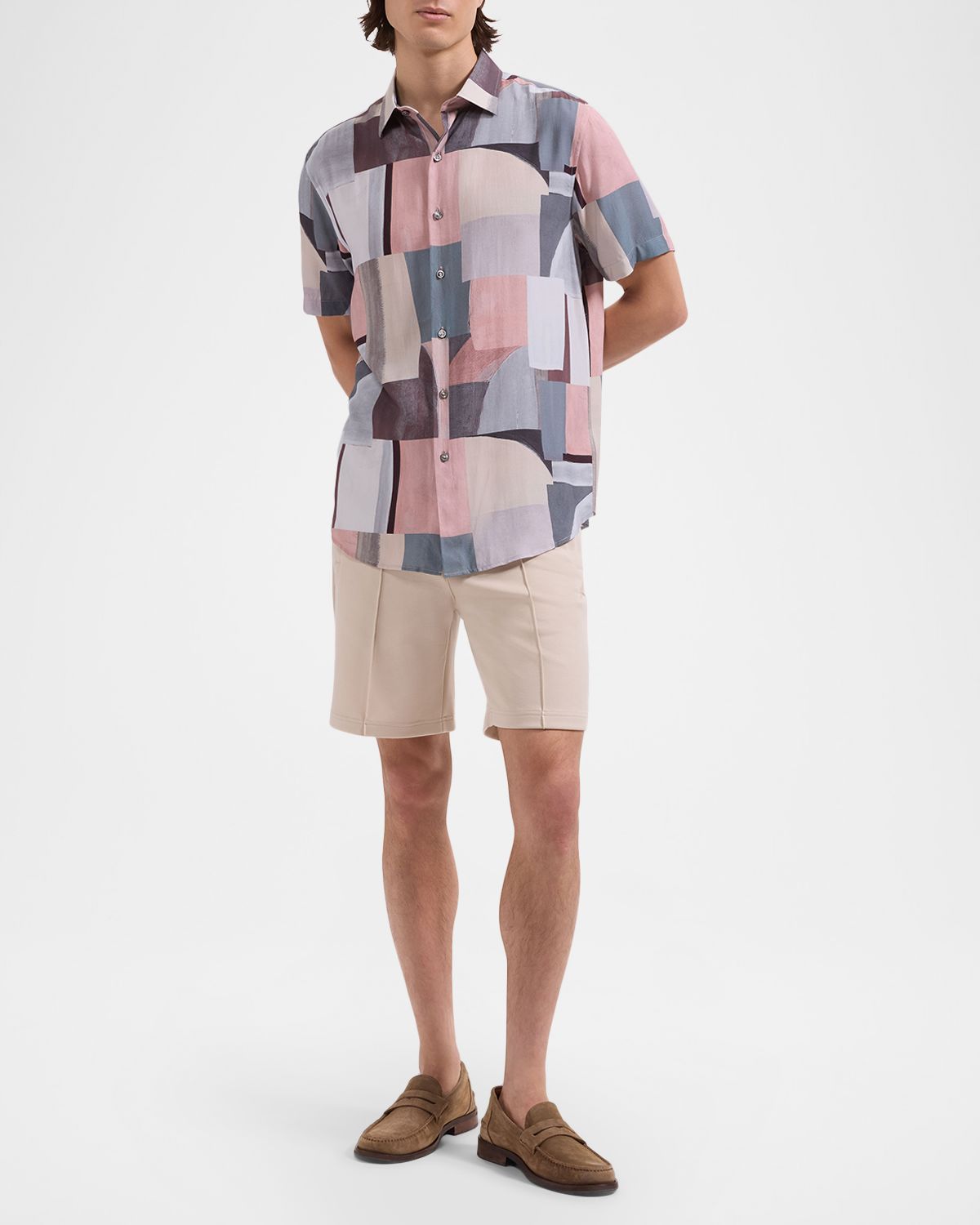 Bugatchi Men 's Orson Abstract-Print Viscose hort-leeve hirt