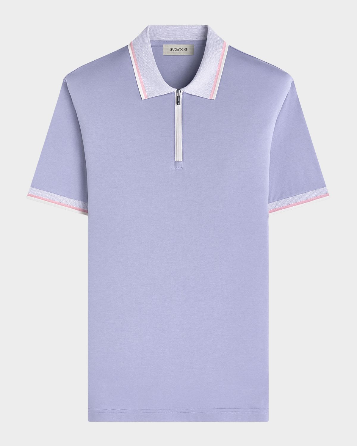 Bugatchi Men 's Tipped Knit-Trim Quarter-Zip Polo Shirt