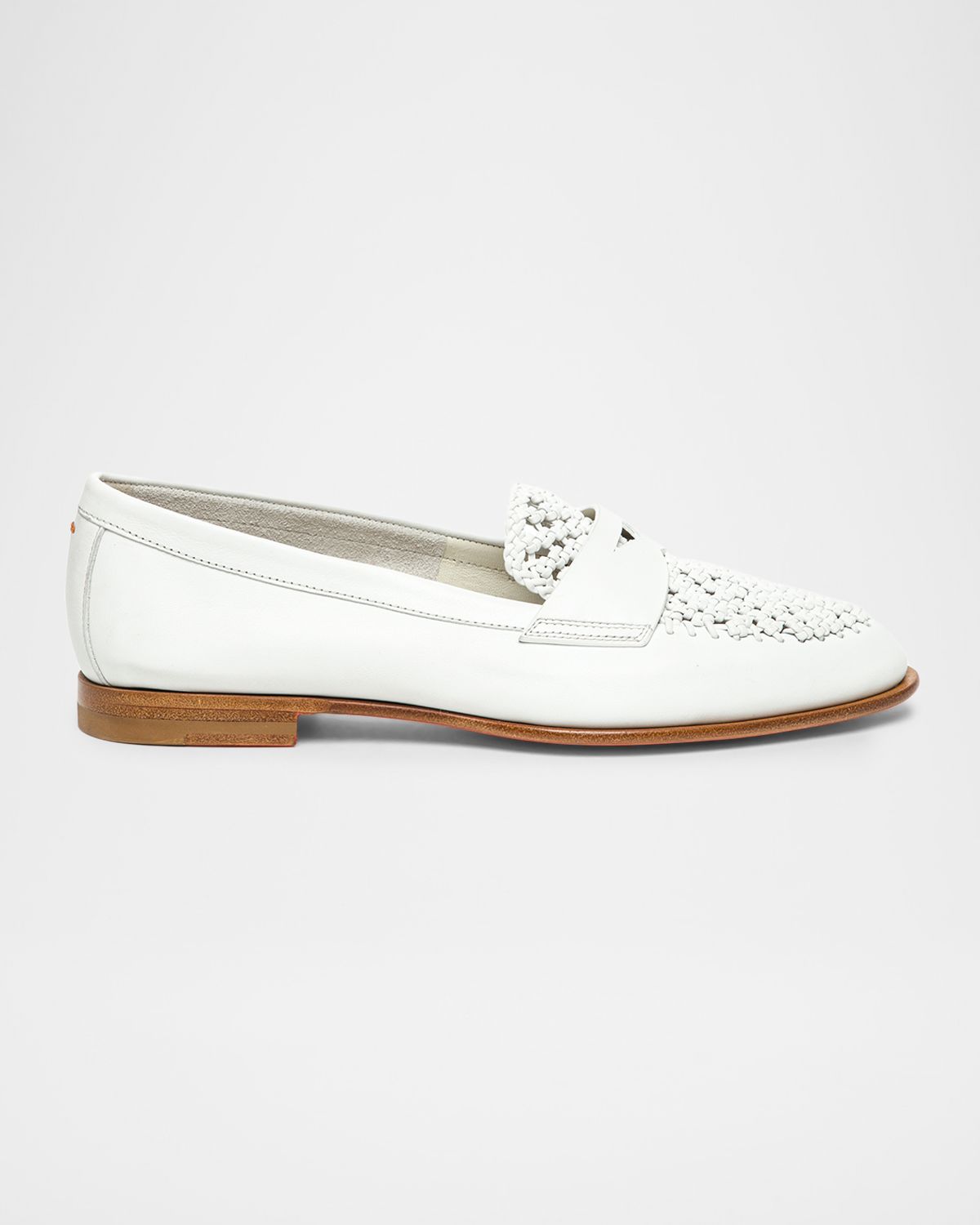 Santoni Luce Woven Leather Penny Loafers | Thumbnail 5