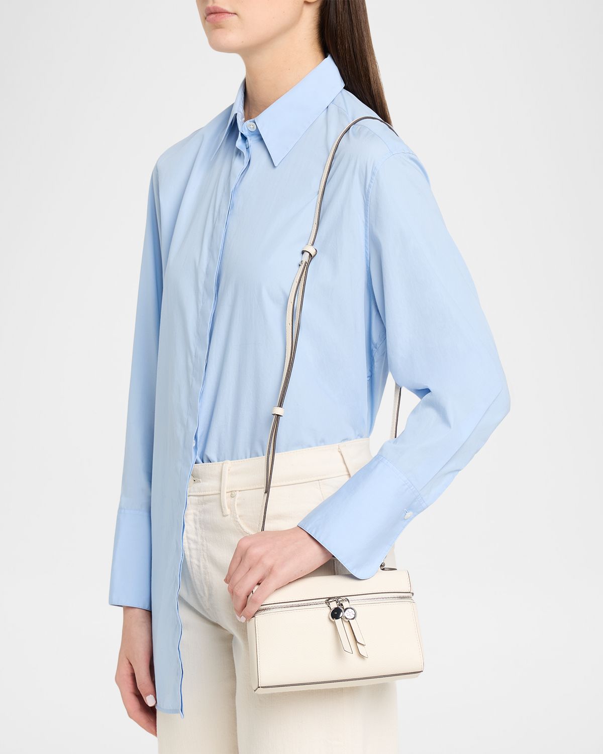 Tory Burch Romy Slim Leather Top-Handle Bag