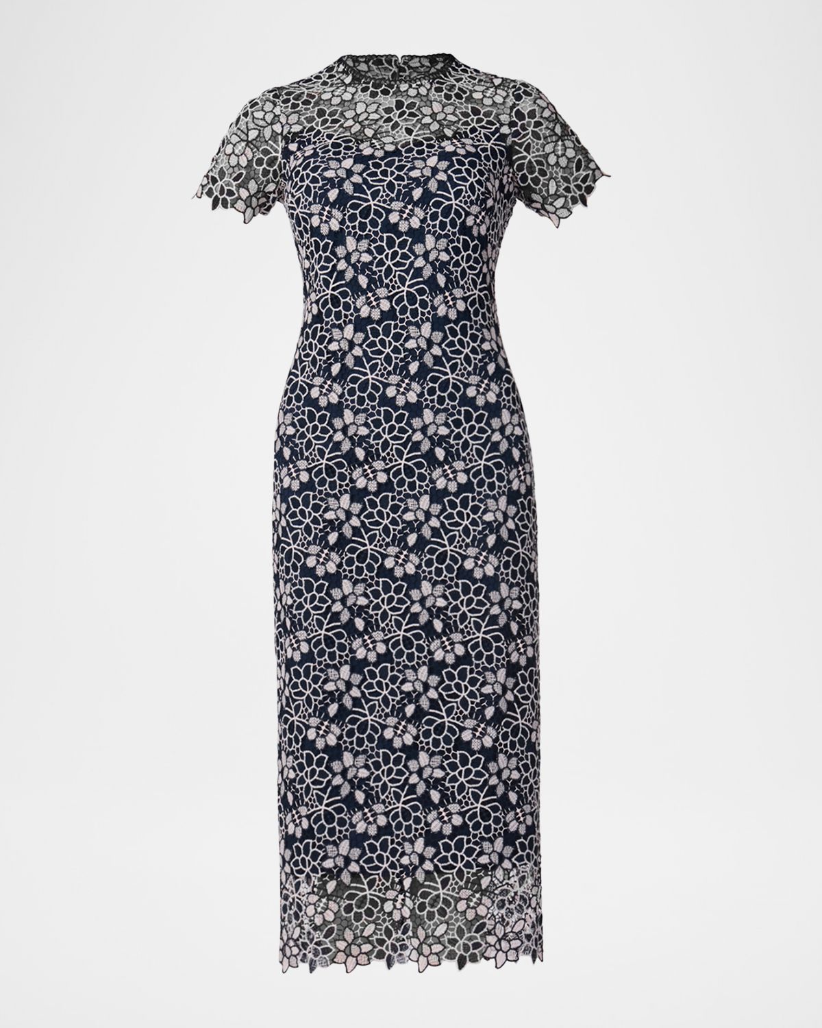Shoshanna Kiriya Floral Lace Column Midi Dress