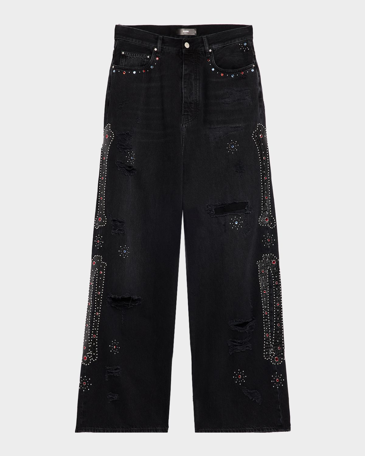 Amiri Men 's Bones Studded Baggy Jeans