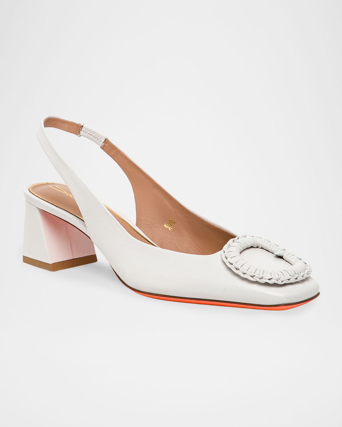 Santoni 50mm Corolle Leather Slingback Buckle Pumps | Thumbnail 5