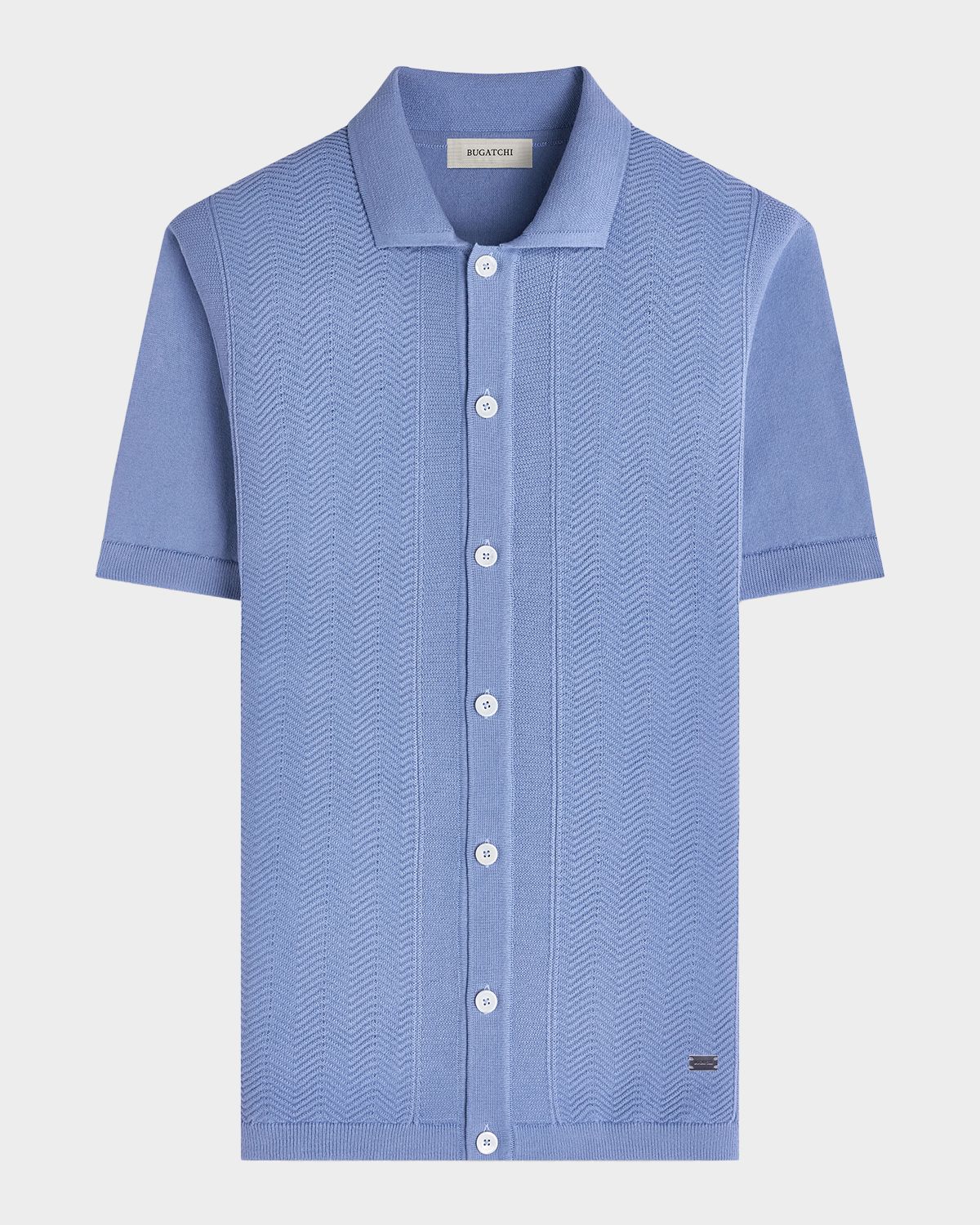 Bugatchi Men 's Chevron Short-Sleeve Polo Sweater | Thumbnail 7 Bugatchi Men 's Chevron Short-Sleeve Polo Sweater | Thumbnail 7