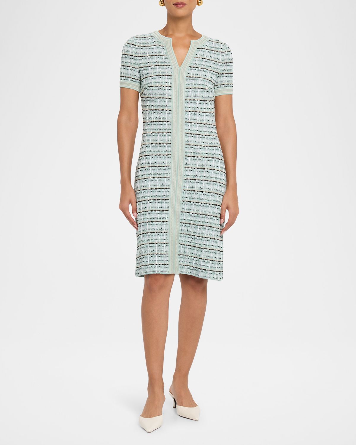 Misook Plaid Textured Knit Dress