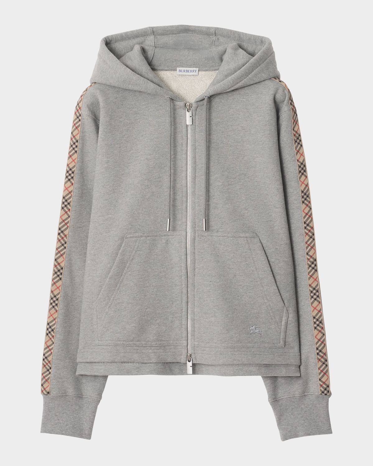 Burberry Harper Check-Trim Zip Hoodie