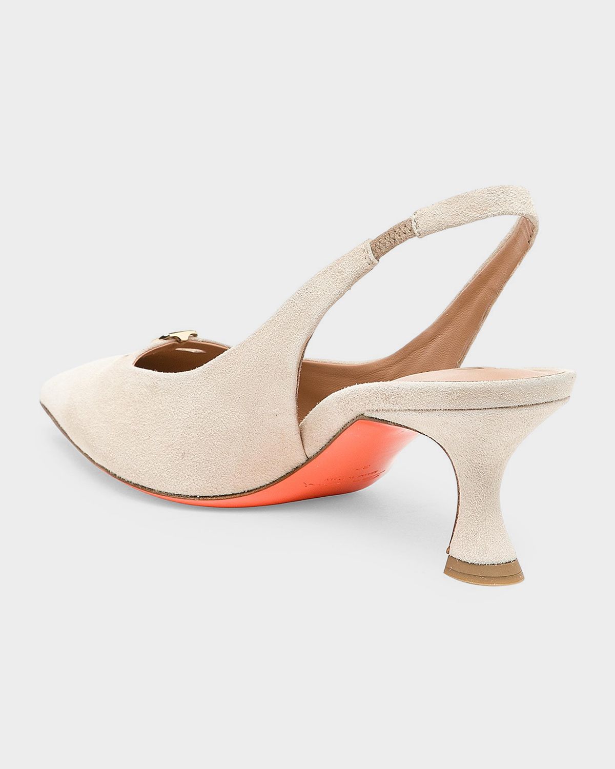 Santoni 55mm Sabine Suede Buckle Pumps