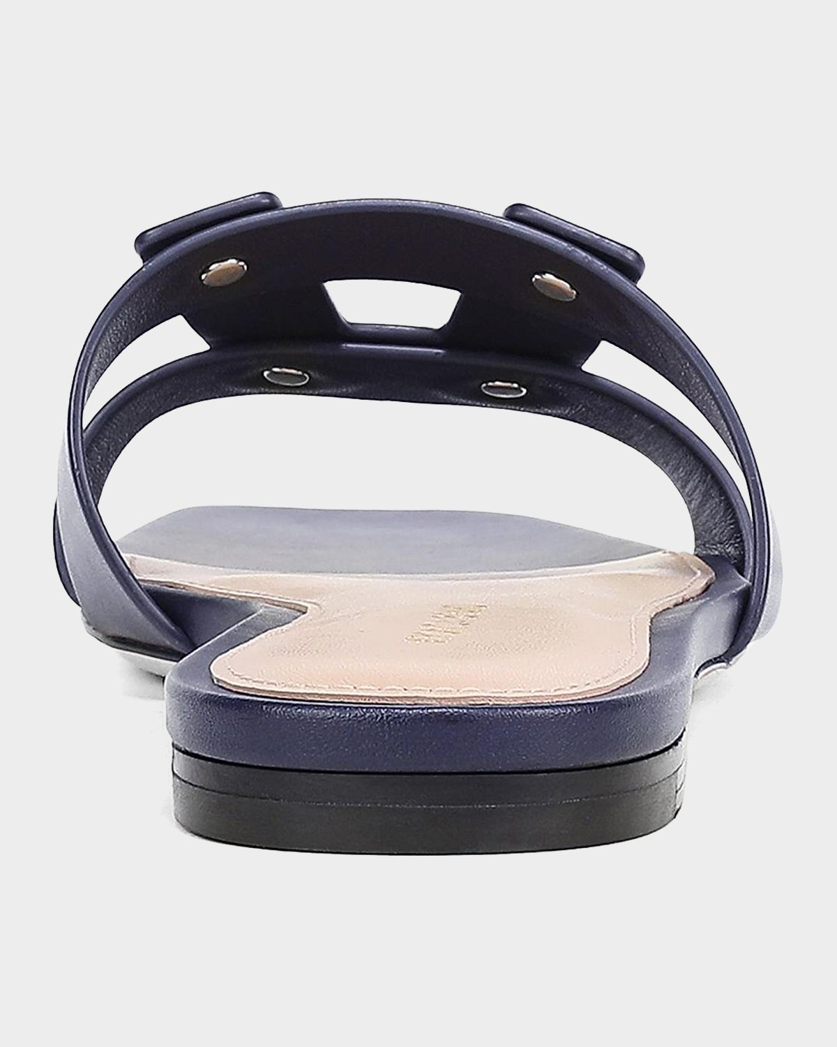 Veronica Beard Via Leather Flat Slide Sandals