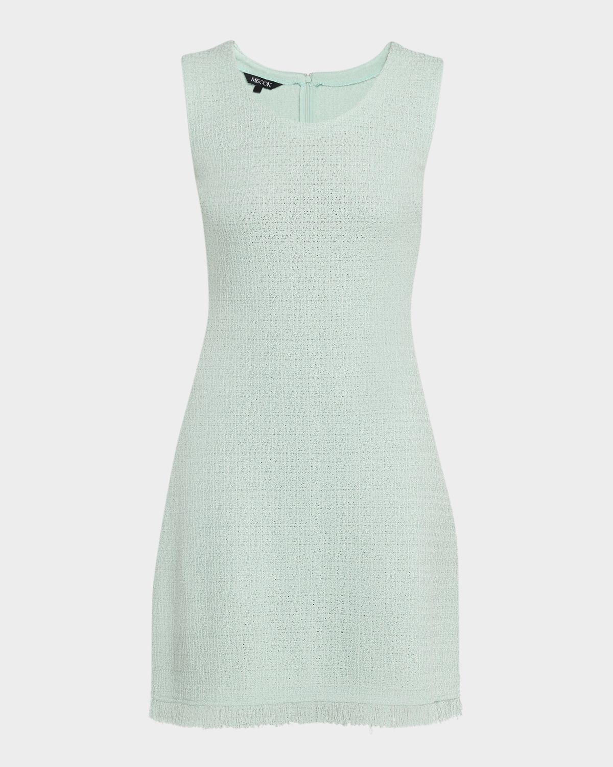 Misook Sleeveless Fringe-Trim Knit Dress
