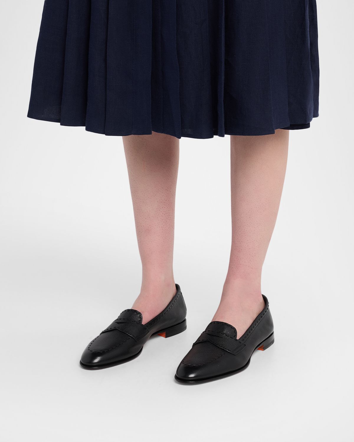 Santoni Marlene Leather Penny Loafers