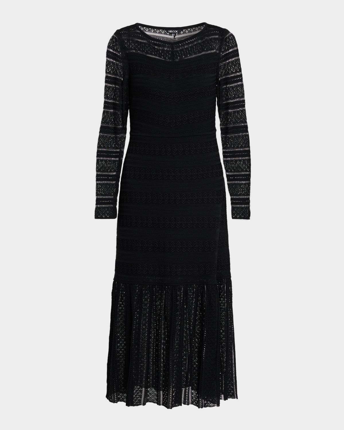 Misook Open-Stitch Knit Midi Dress