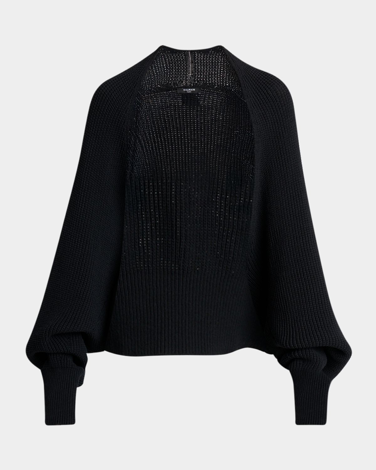 Balmain Rib Knit Oversized Bolero Cardigan