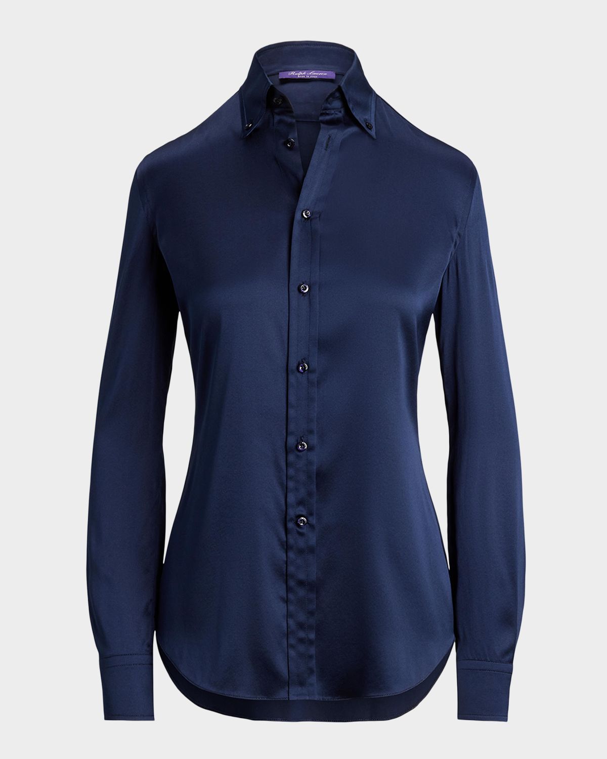 Ralph Lauren Collection Cameron Straight-Fit Silk Shirt | Thumbnail 5