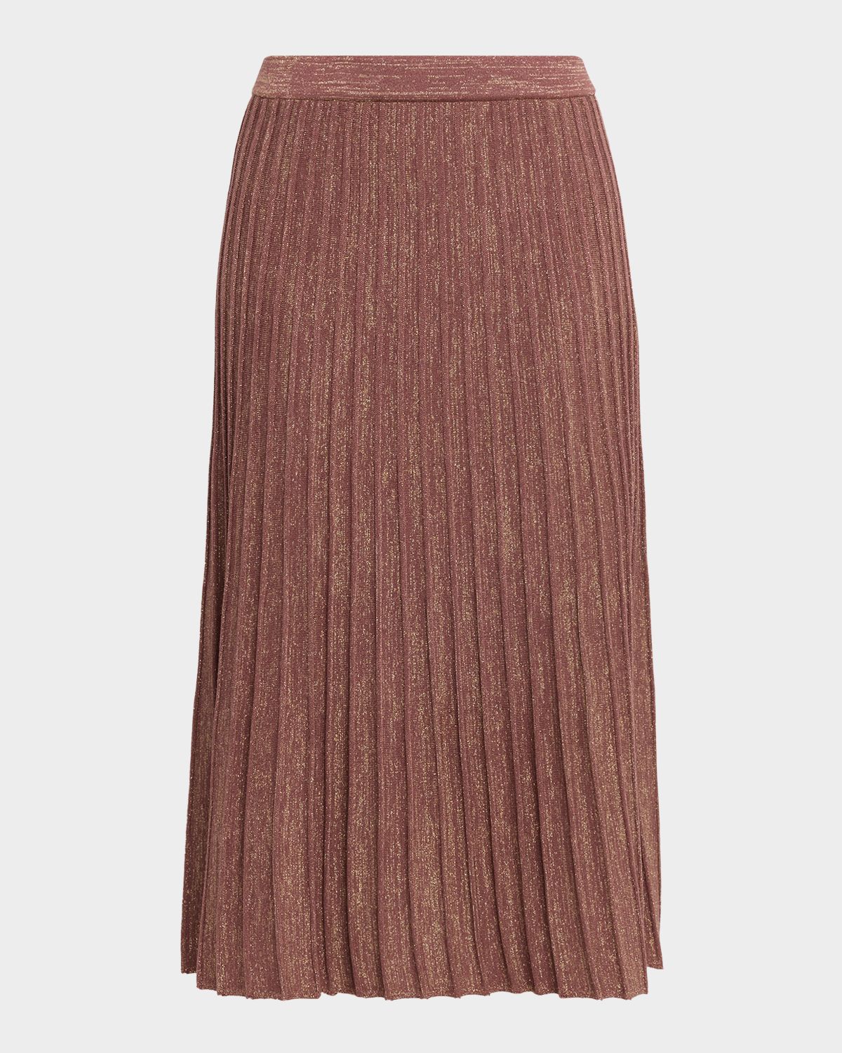 Misook A-Line Shimmer Rib Knit Midi Skirt