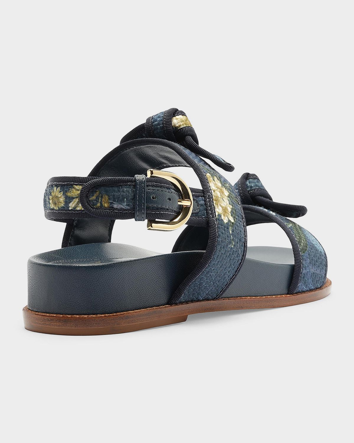 Alexandre Birman x Agua by Agua Bendita Grossgrain Raffia Slingback Sandals