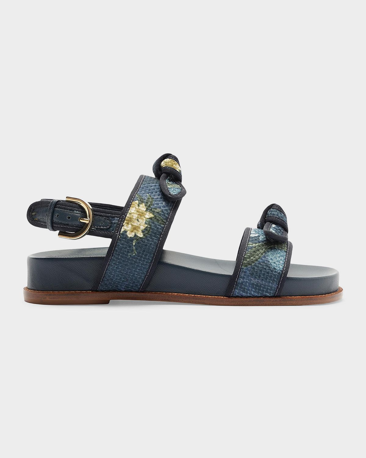 Alexandre Birman x Agua by Agua Bendita Grossgrain Raffia Slingback Sandals