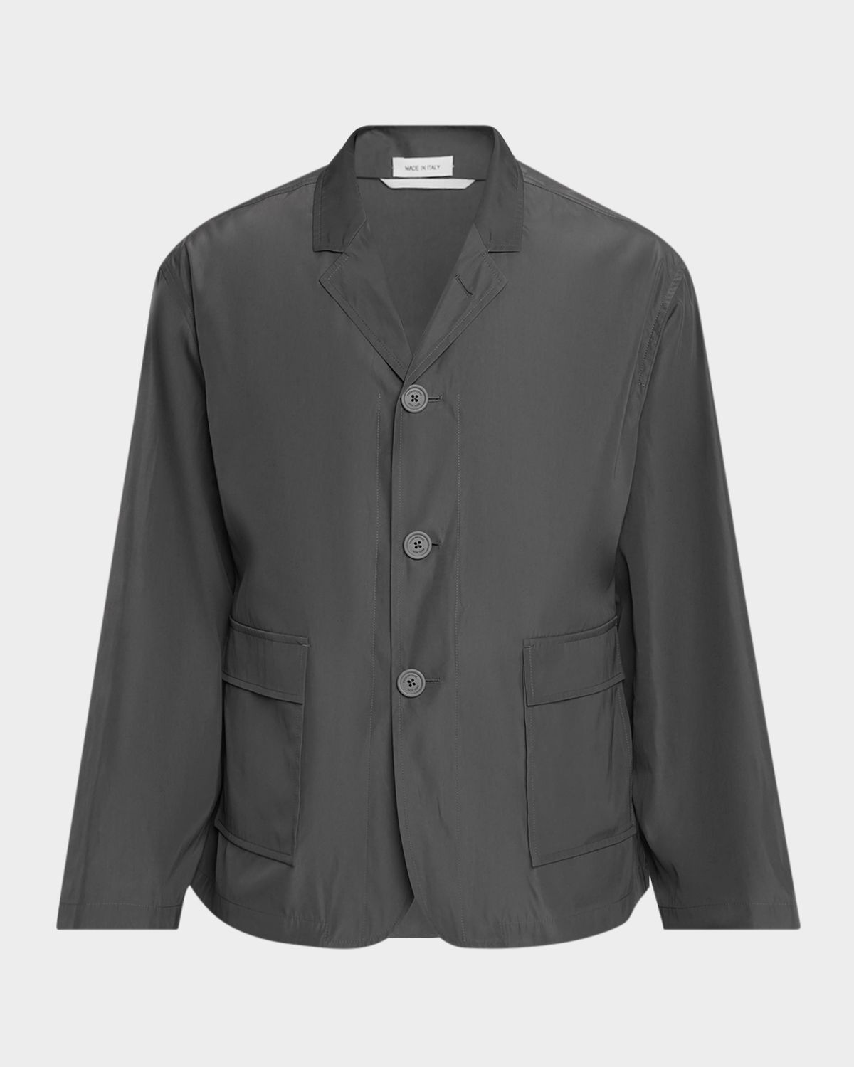 Thom Browne Men 's Packable Logo-Print Shirt Jacket