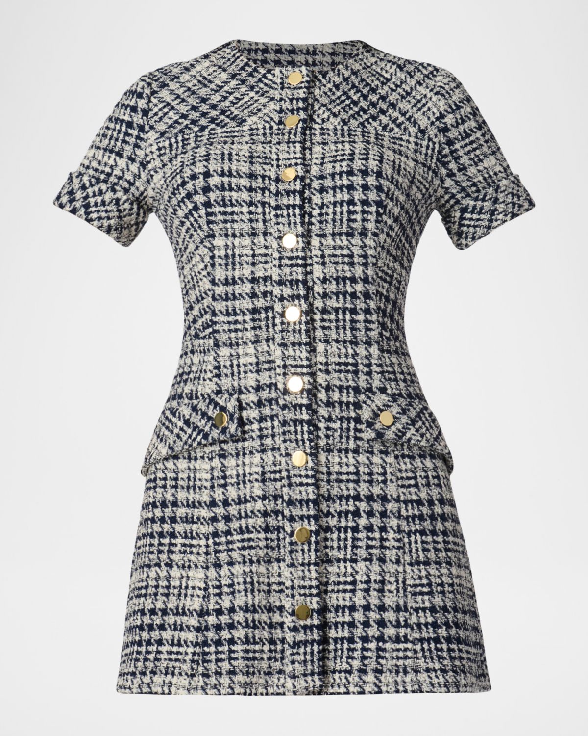Shoshanna Haisley Houndstooth Tweed Mini Dress