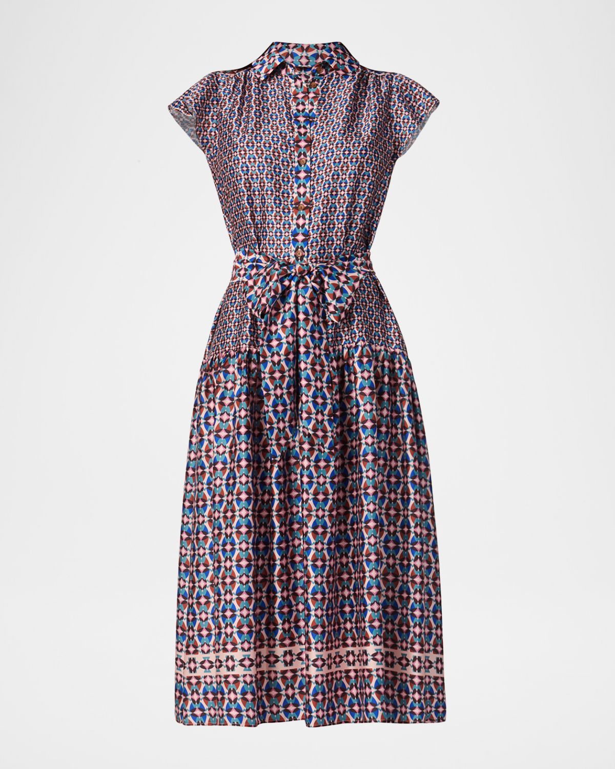 Shoshanna Kennedy Geometric-Print Midi Shirtdress