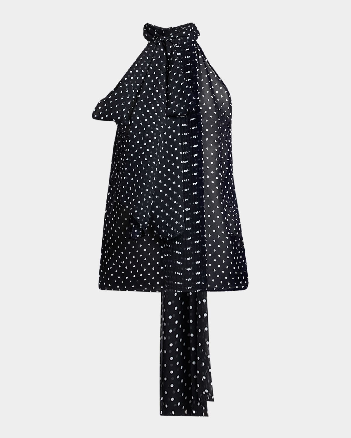 TOM FORD Polka-Dot Chiffon Neck-Tie Sleeveless Blouse | Thumbnail 6