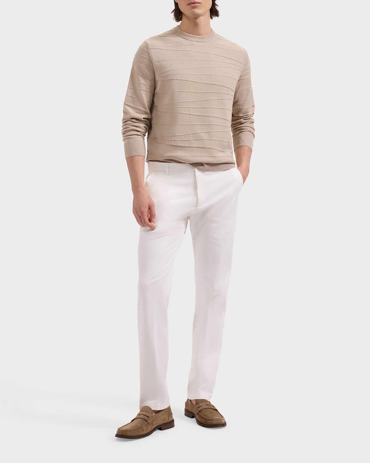 Bugatchi Men 's Chain-Link Crewneck weater