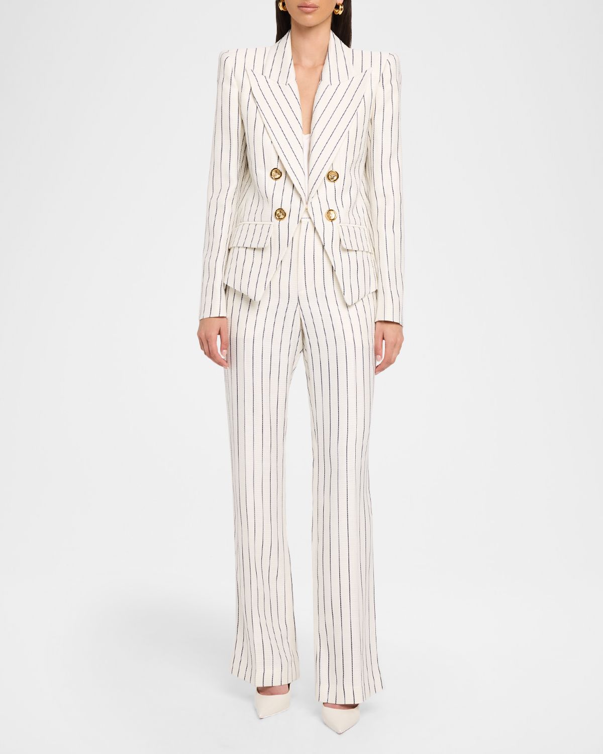 Balmain 6-Button Pinstripe Jacket