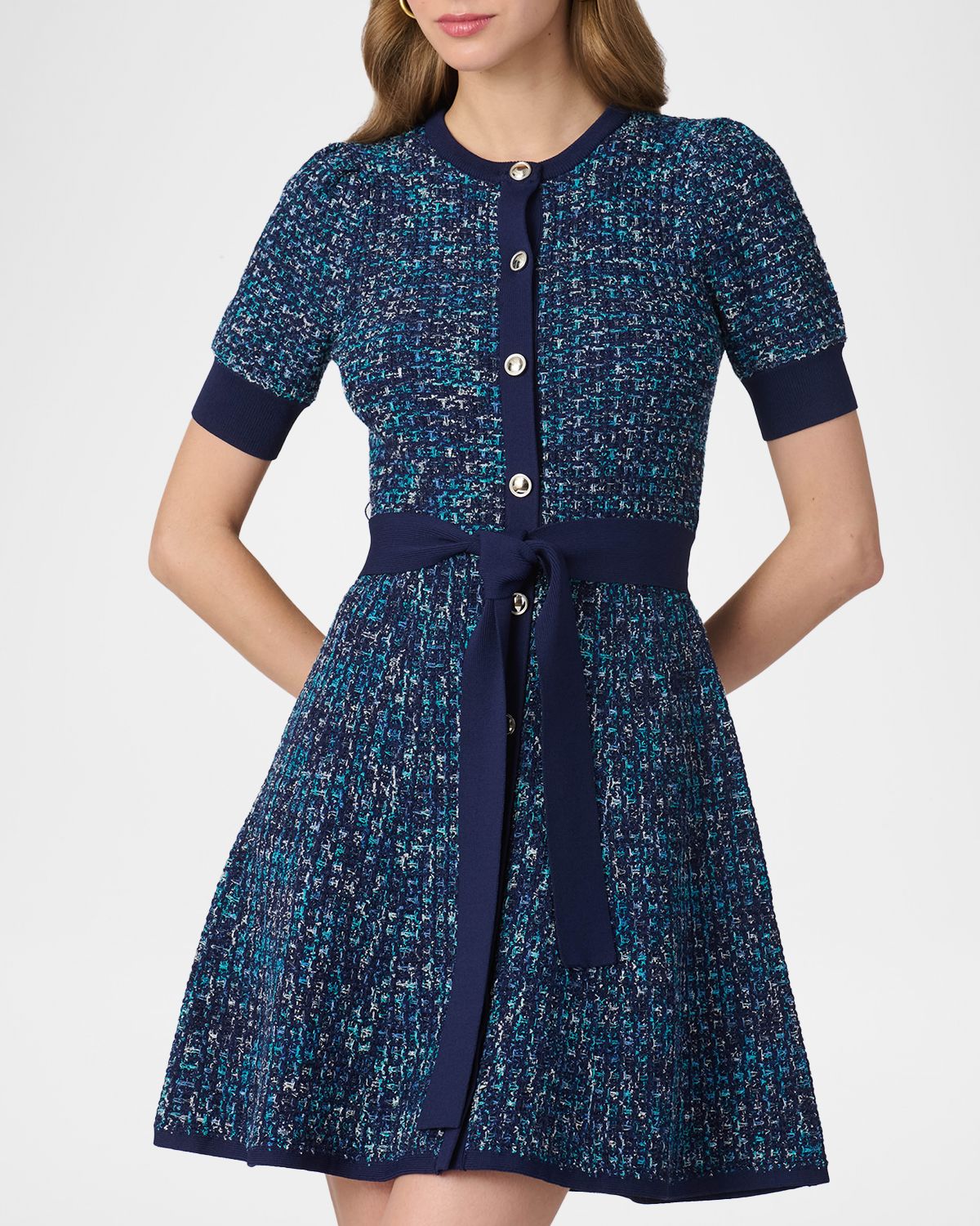 Shoshanna Harriet Textured Tweed Knit Mini Dress | Thumbnail 3 Shoshanna Harriet Textured Tweed Knit Mini Dress | Thumbnail 3