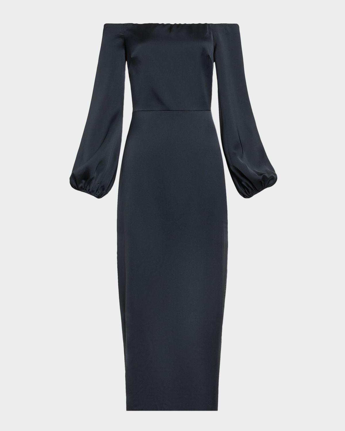 Ramy Brook Shiyan Off-Shoulder Stretch Satin Midi Dress