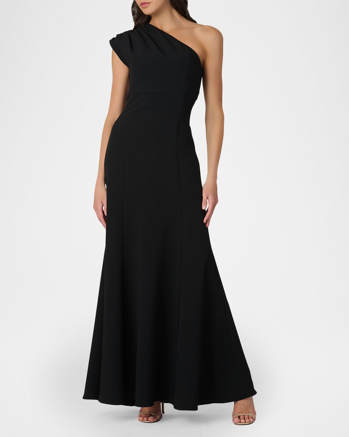 Shoshanna McKenna One-Shoulder Crepe Gown