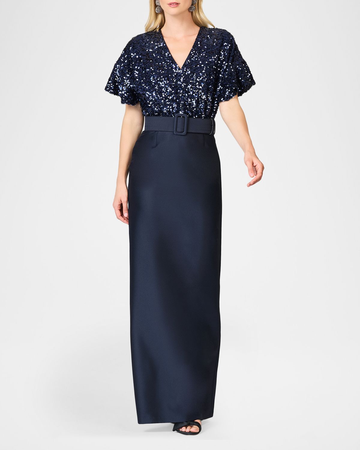 Sachin & Babi Merlene Sequin & Stretch Mikado Column Gown | Thumbnail 5 Sachin & Babi Merlene Sequin & Stretch Mikado Column Gown | Thumbnail 5