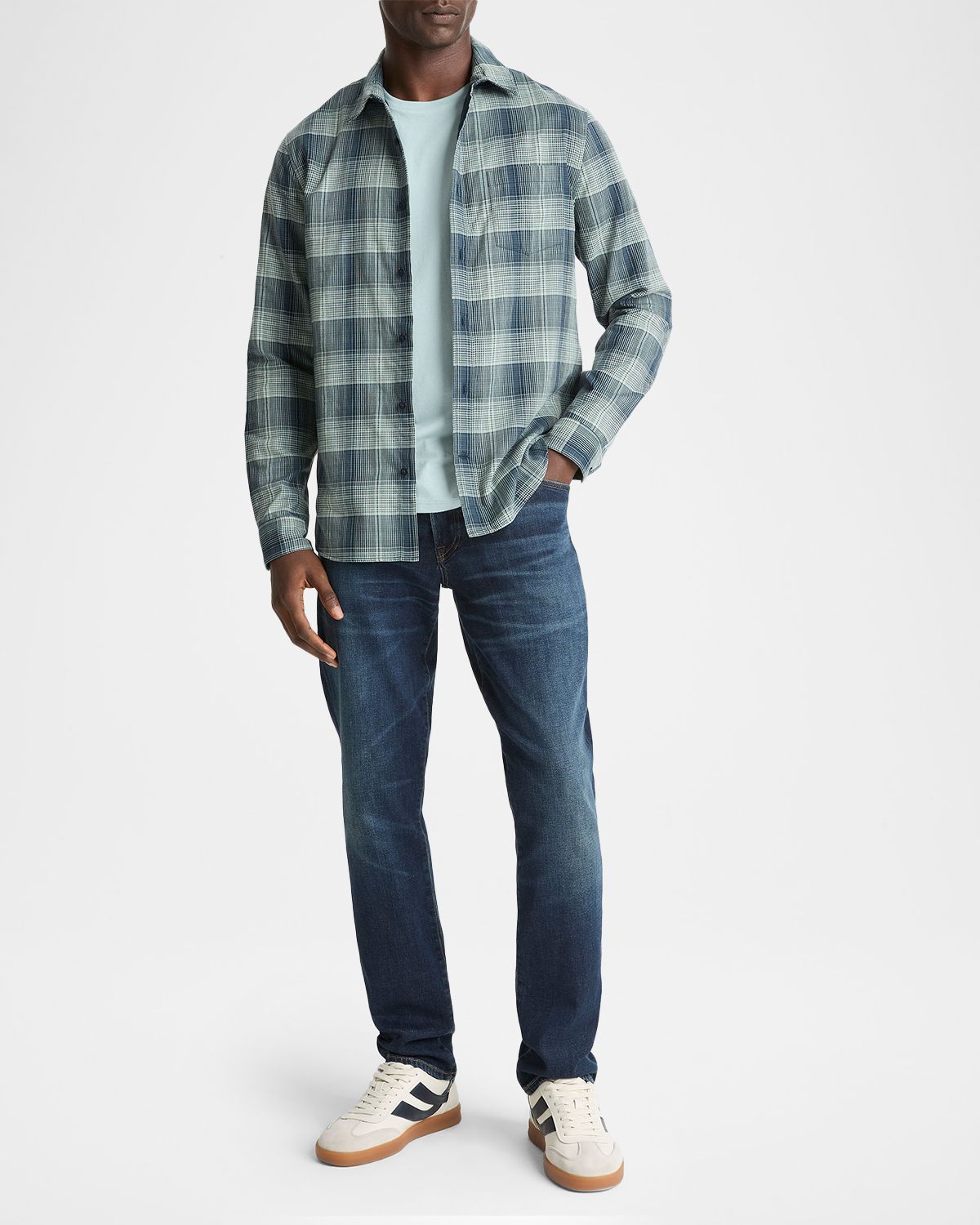 Vince Men 's Big Sky Plaid Cotton Button-Down Shirt