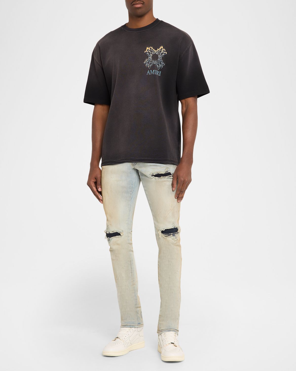 Amiri Men 's Mx1 Distressed Skinny Jeans | Thumbnail 5