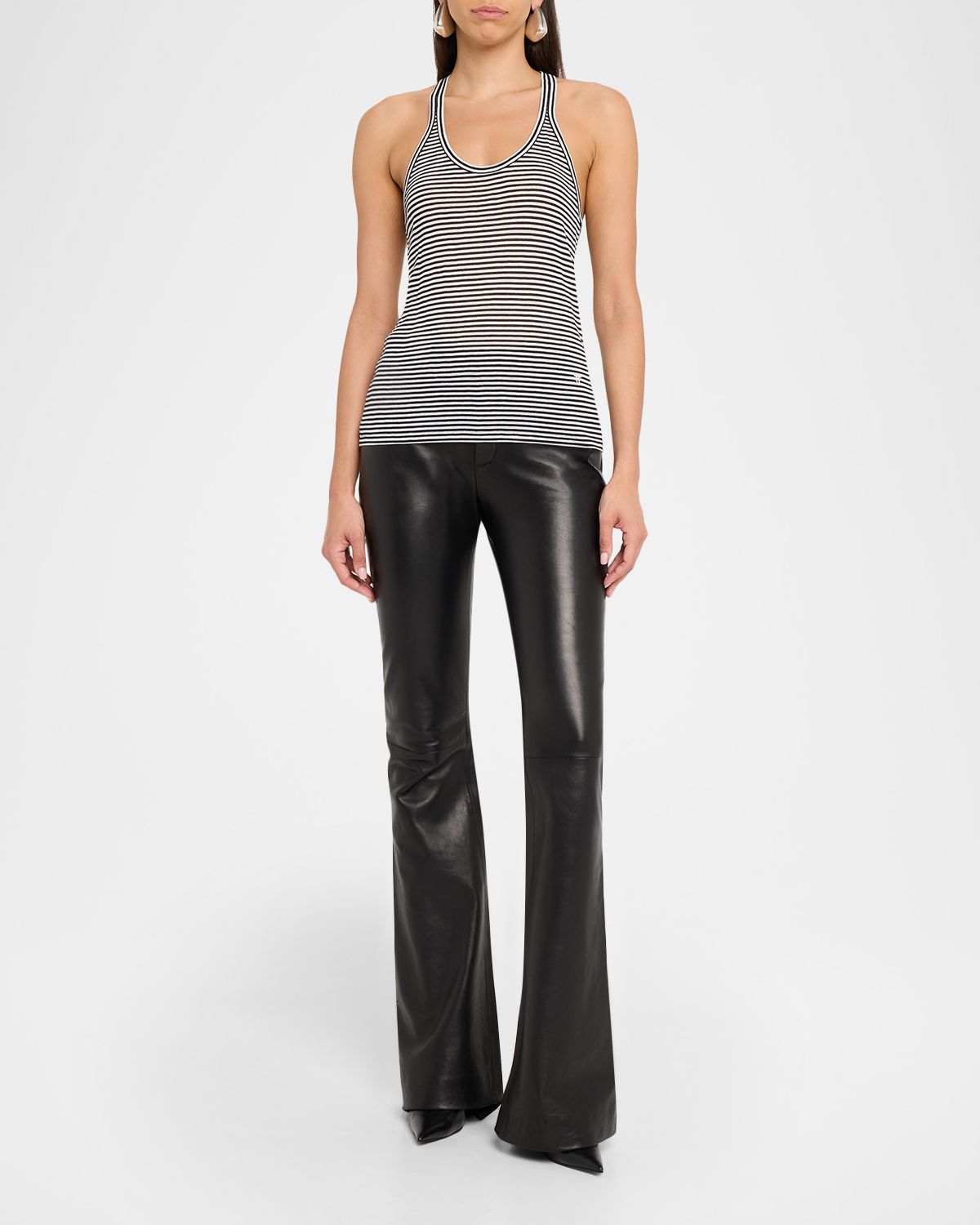 TOM FORD Striped Viscose Racerback Tank Top