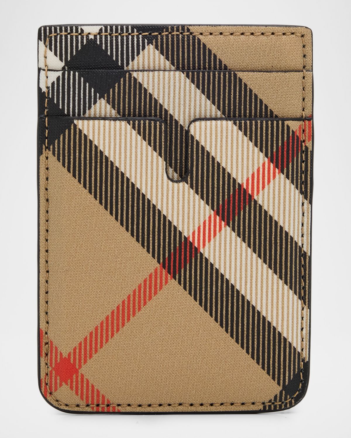 Burberry Men 's Check Magnetic Card Case