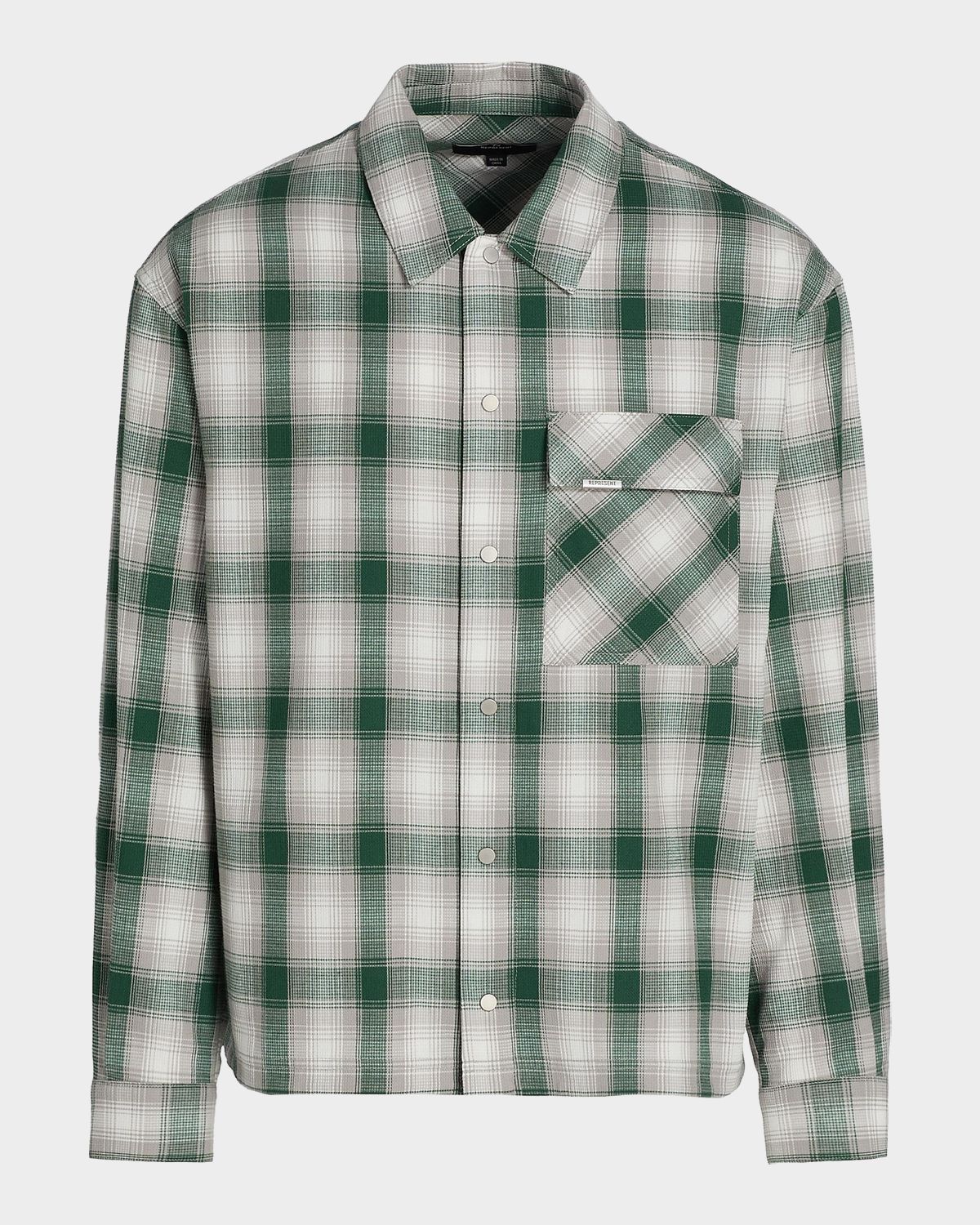 REPRESENT Men 's Waffle Flannel Snap-Front Shirt | Thumbnail 8 REPRESENT Men 's Waffle Flannel Snap-Front Shirt | Thumbnail 8