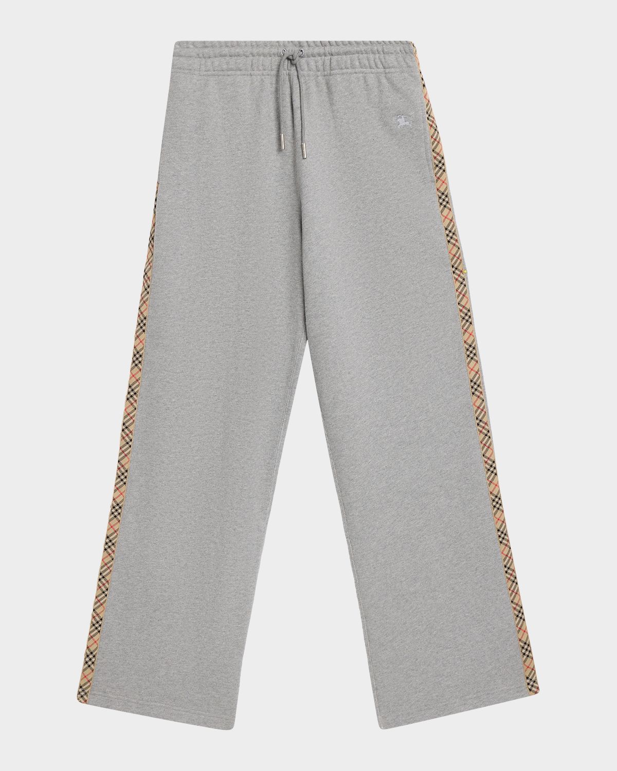 Burberry Jodie Check Side-Stripe Straight-Leg Track Pants