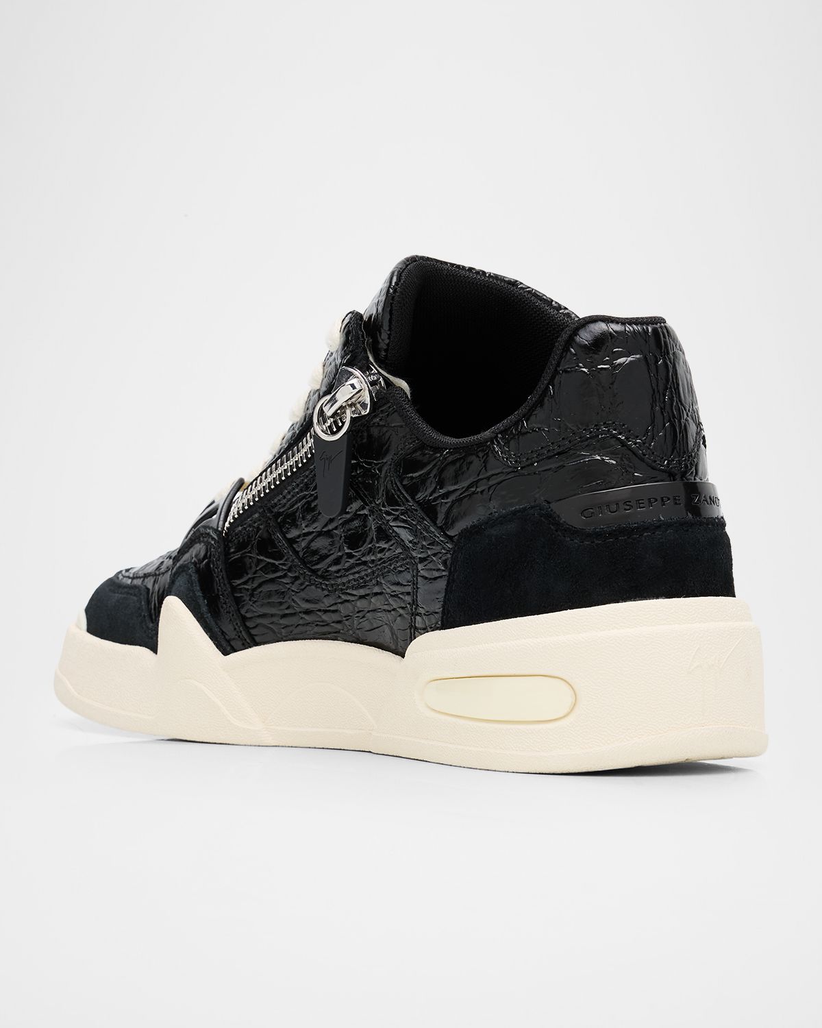 Giuseppe Zanotti Men 's Gz-Ghost Leather and Suede Low-Top Sneakers | Thumbnail 4 Giuseppe Zanotti Men 's Gz-Ghost Leather and Suede Low-Top Sneakers | Thumbnail 4