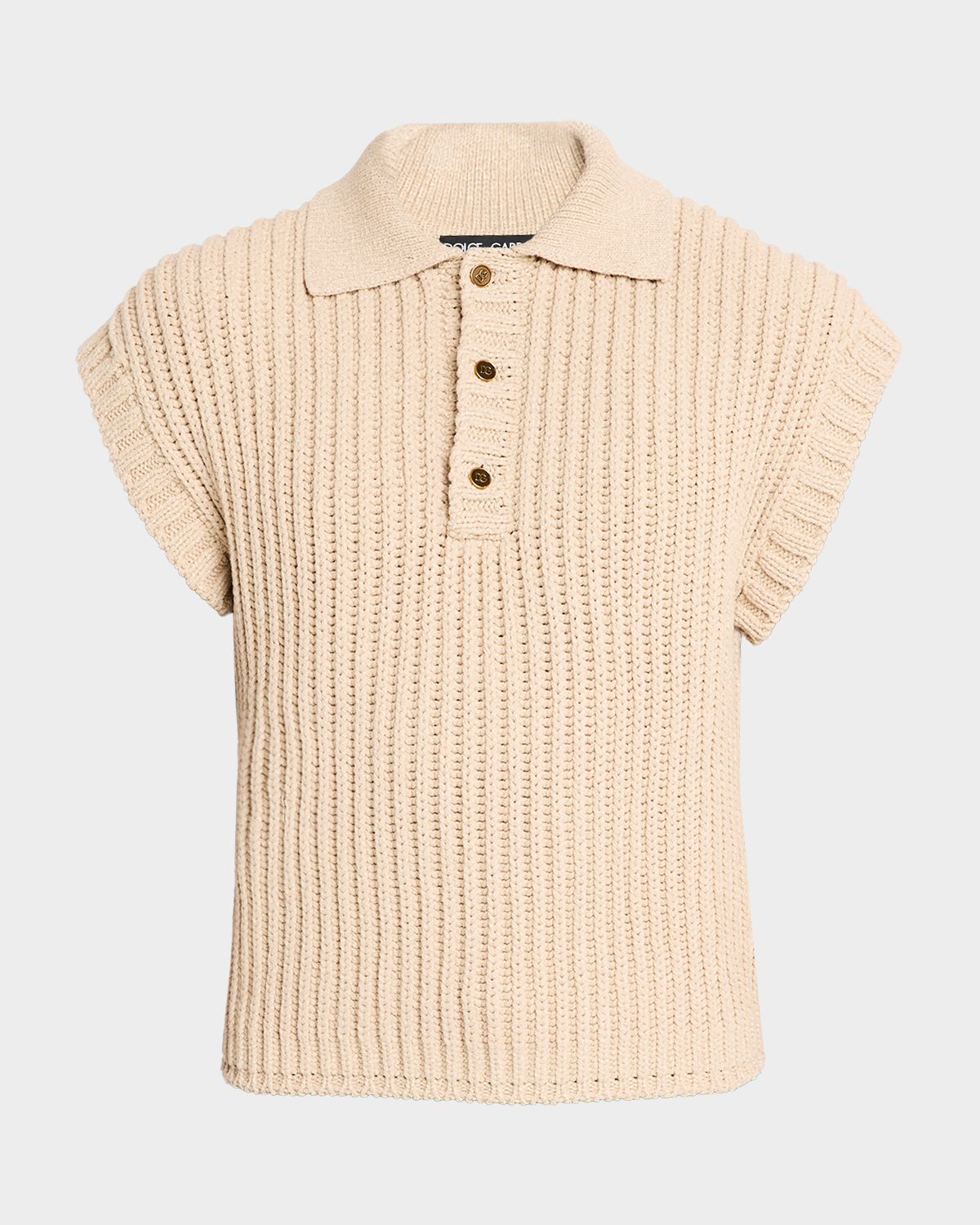 Dolce & Gabbana en 's Cotton Rib Half-Placket Sweater Vest