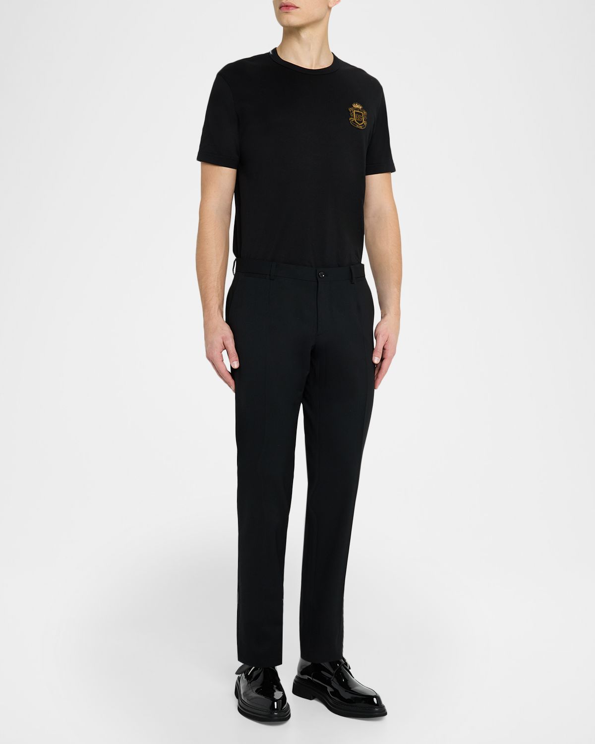 Dolce & Gabbana Men 's Heraldic Patch Cotton T-Shirt | Thumbnail 5 Dolce & Gabbana Men 's Heraldic Patch Cotton T-Shirt | Thumbnail 5