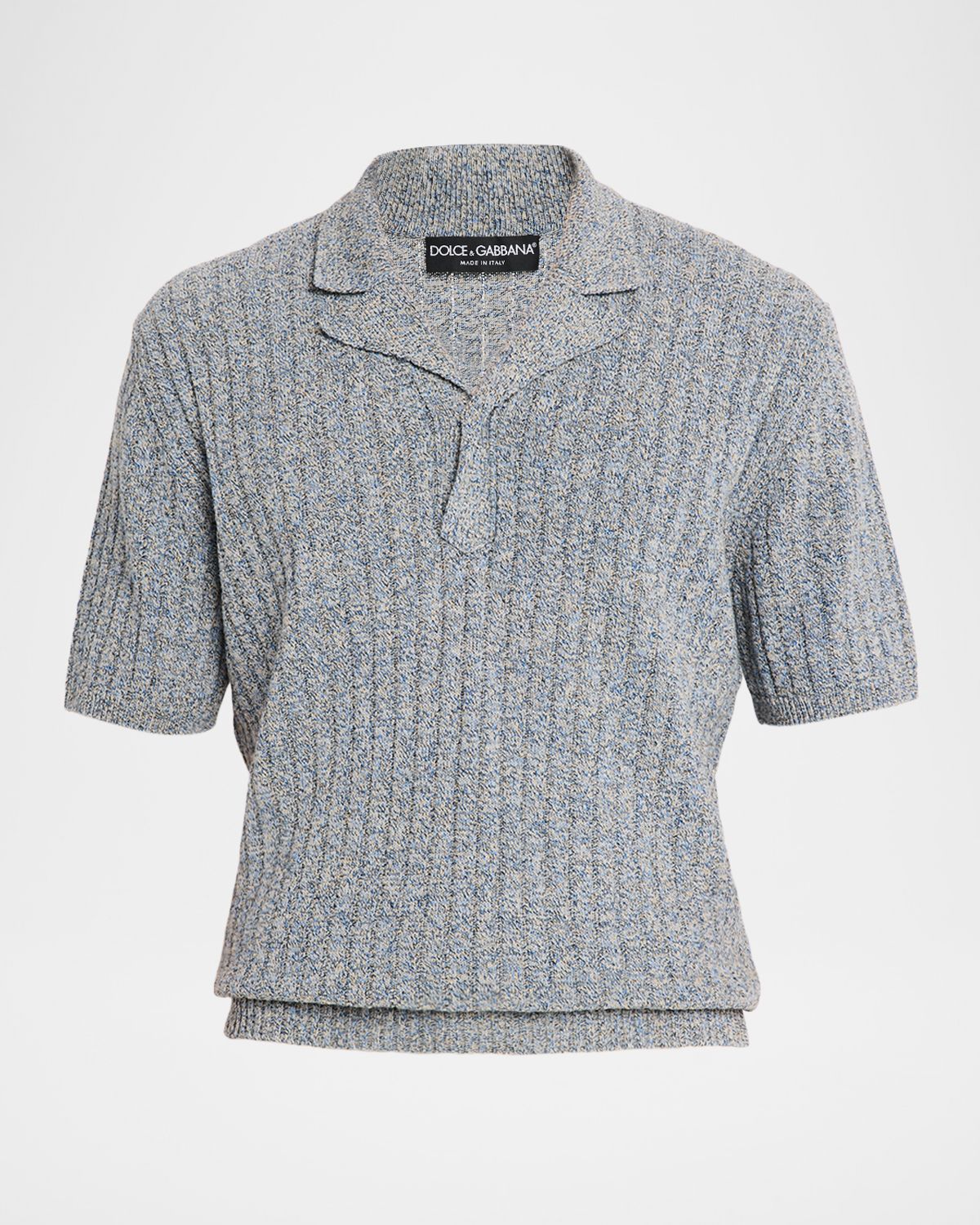 Dolce & Gabbana Men 's Cotton and Linen Rib-Knit Short-Sleeve Sweater