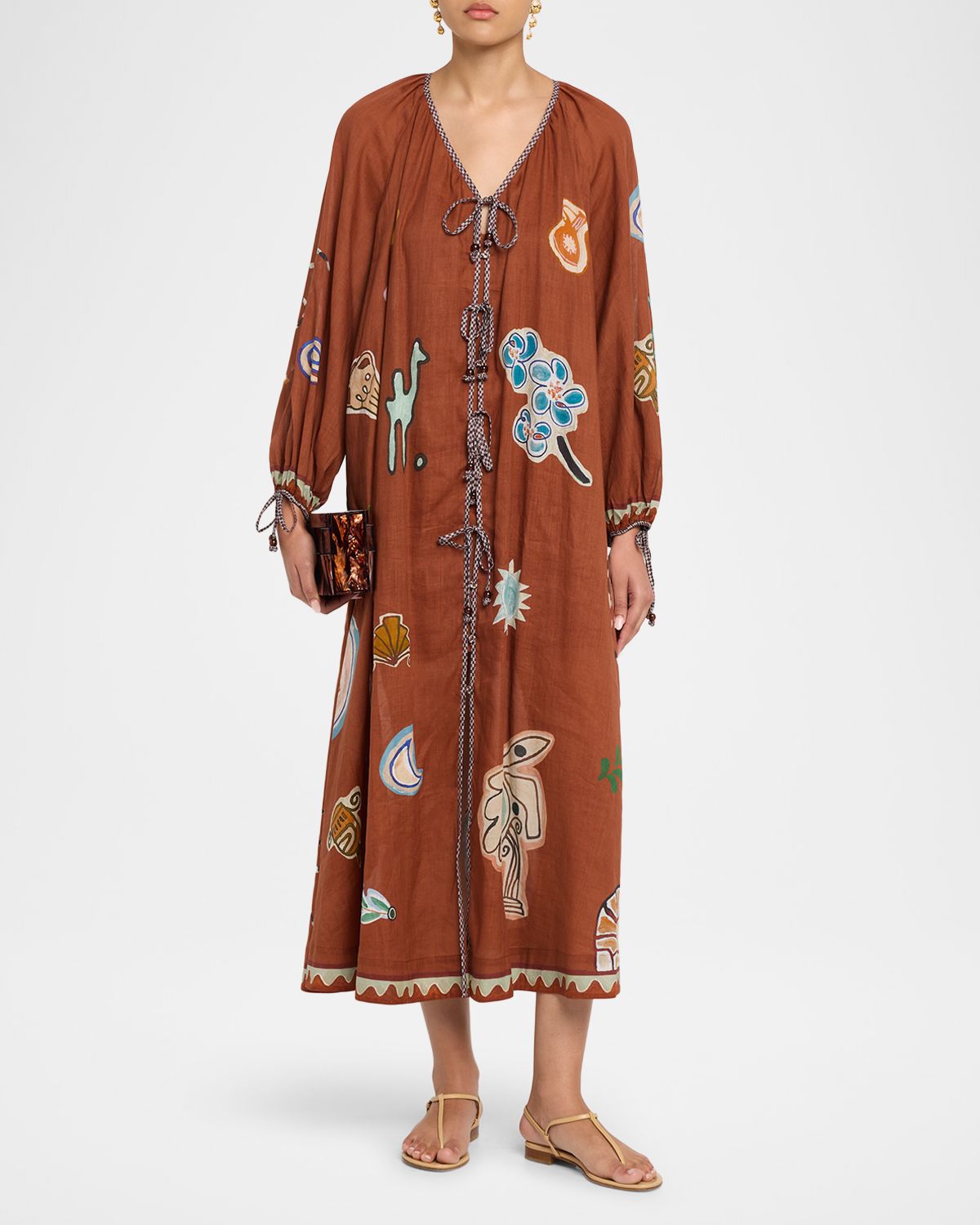 ALEMAIS Laurence Tie-Front Maxi Dress