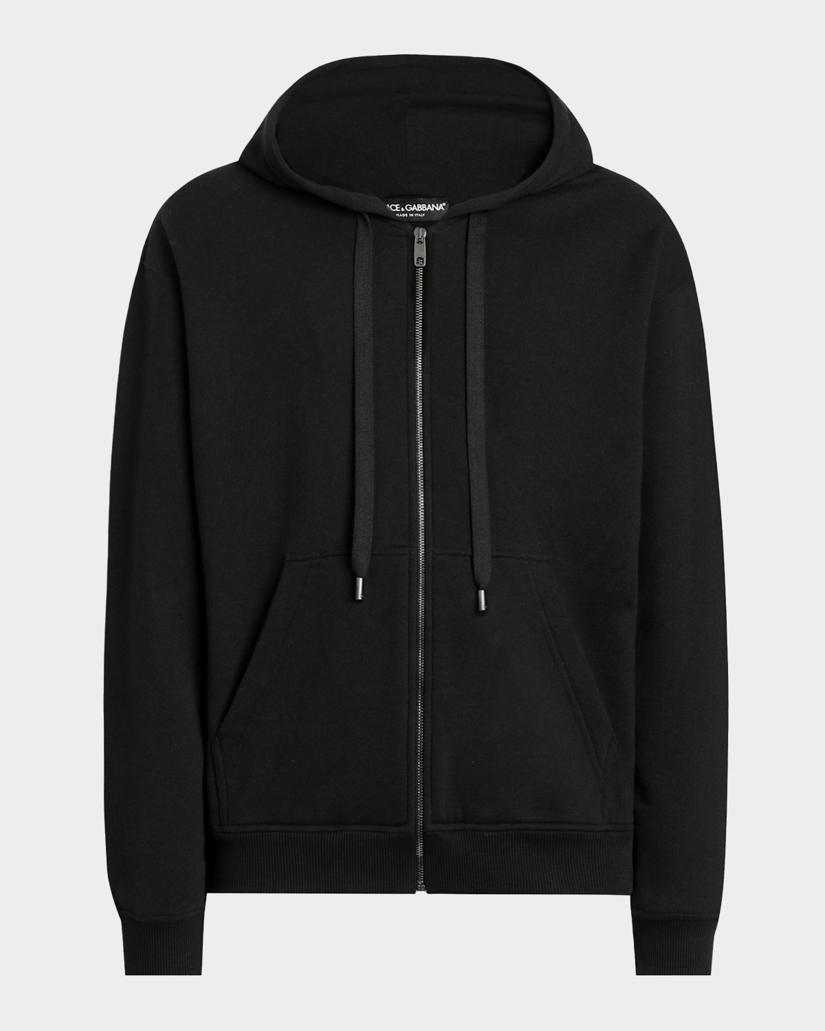 Dolce & Gabbana Men 's Brushed Cotton Logo Patch Hooded Sweatshirt