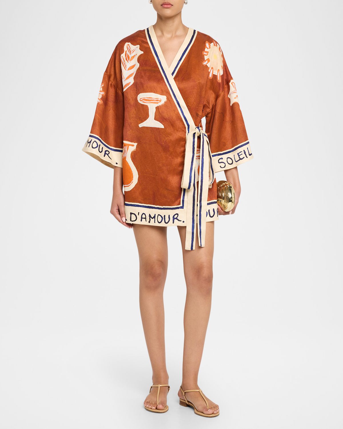 ALEMAIS Soleil D 'Amour Wrap Mini Dress