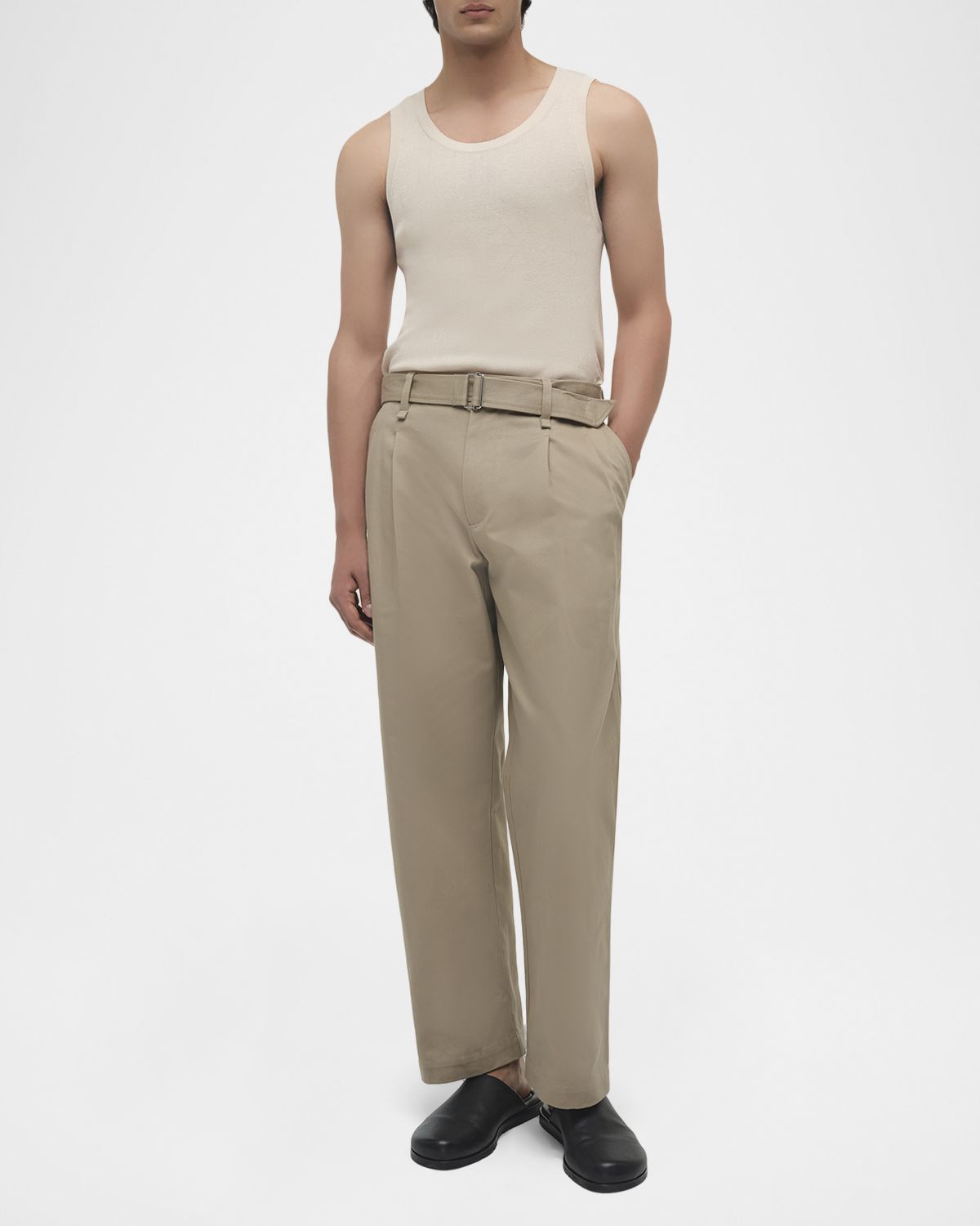 SIMKHAI en 's Kent Pleated Cotton Trousers | Thumbnail 5 SIMKHAI en 's Kent Pleated Cotton Trousers | Thumbnail 5